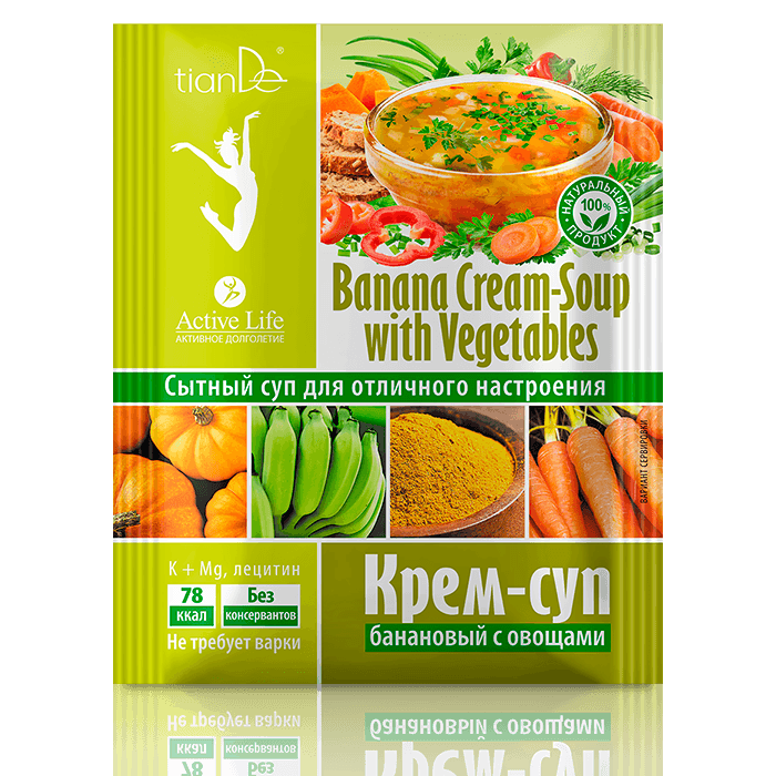 Банановый крем-суп с овощами