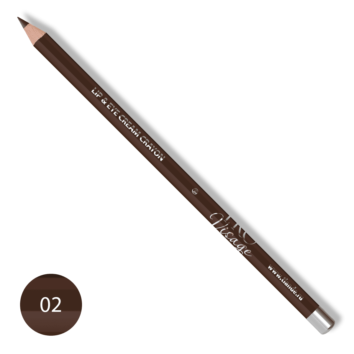 Карандаш для губ и глаз PRO Visage, тон 02 «Dark Brown»