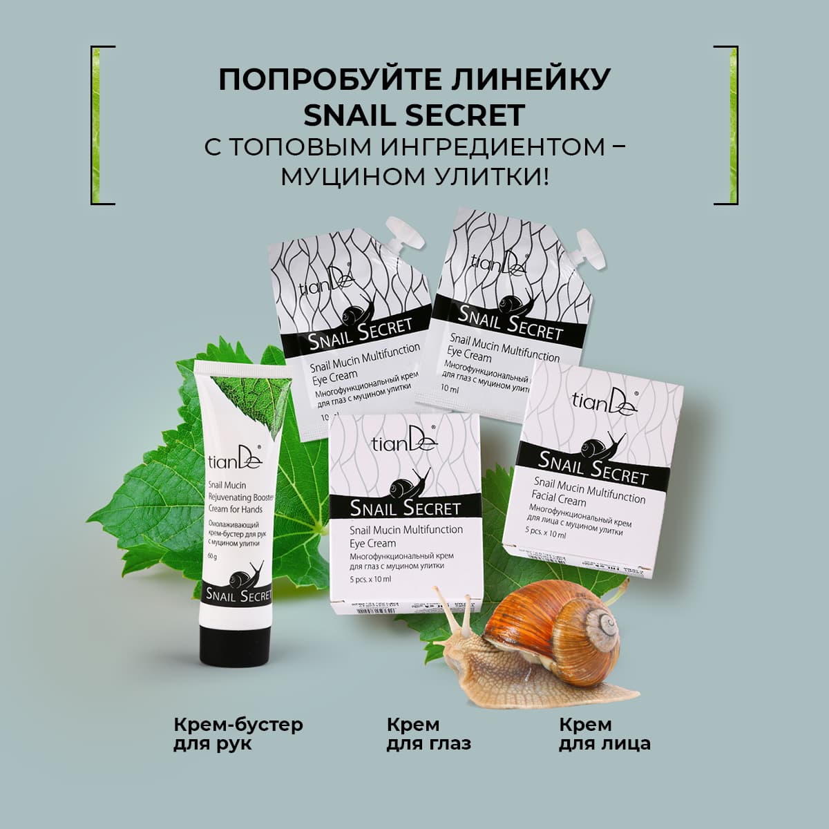 Многофункциональный крем для лица с муцином улитки Snail Secret - view 8